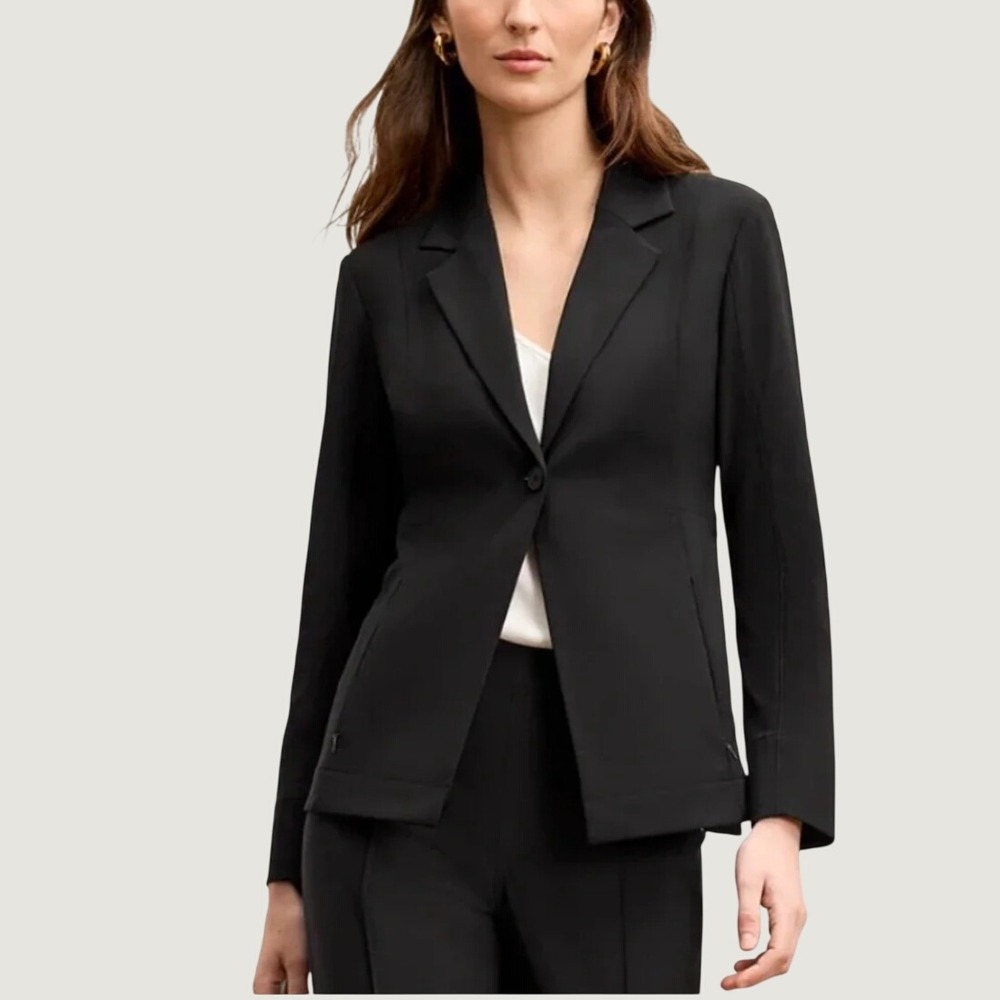 MM Lafleur The Moreland Travel Blazer - OrigamiTech Black Size 8 Business Casual